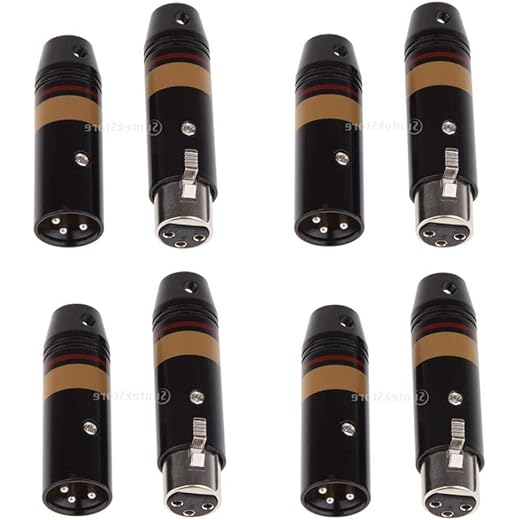 bnf 8pcs Silver Plated XLR 3Pin Male & Female Audio Mic Mic