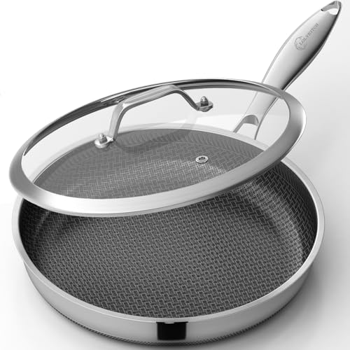 LOLYKITCH 12-Inch Nonstick Frying Pan Skillet with Lid | Ceramic Coating