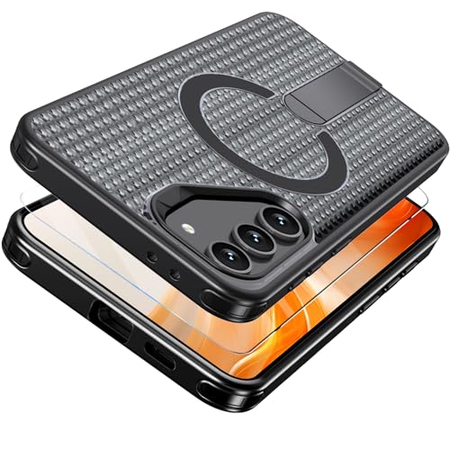 Giyer Magnetisch Handyhülle für Samsung Galaxy S23 Hülle mit Schutzfolie, Ständer Schutzhülle für MagSafe, Durchscheinen...
