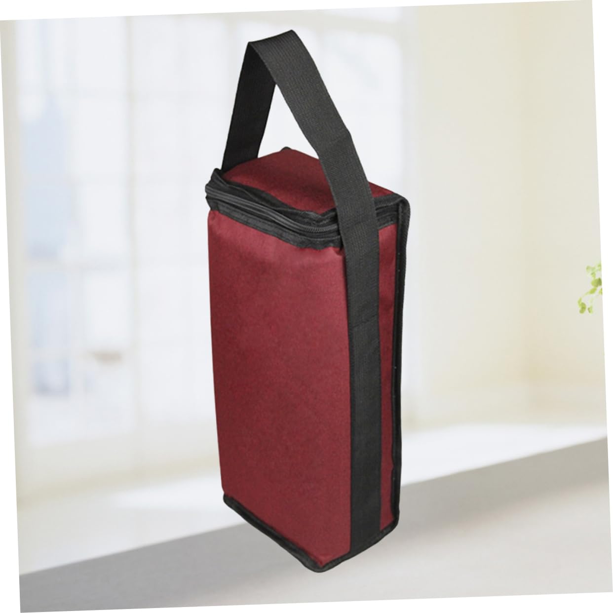 SOLUSTRE à vin pour 2 bouteilles, parfait pour les voyages, le camping et les pique-niques, de voyage avec séparateur et bandoulière pratique, rouge, m
