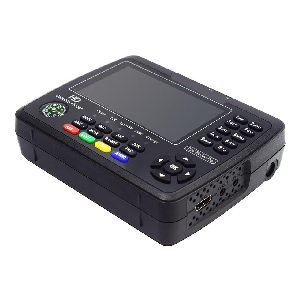 Medidor de Campo TDT, Medidor de TV satelital V10 Finder Pro de 4,3 pulgadas DVB-S/S2/S2X/T/T2/C/H.265+AHD (8 MP) PK ST-5150 V8 Finder Pro 2 V9