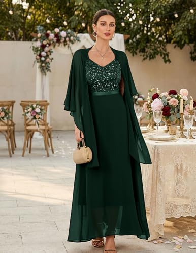 Image of BeryLove Summer Formal Wedding Guest Prom Dresses Sequin Cocktail Evening Lace Elegant Mother of The Bride Dress