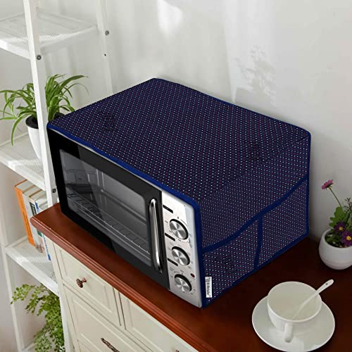 Image of Polyester 3-Layered Microwave Oven Top Cover With 4 Utility Pockets Suitable for Upto 30 Liter (Size-36x14 Inches Inches,Color- Purple)
