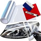 Retoo Lackschutzfolie 30x200 cm für Auto Scheinwerfer Motorrad Bike Lampen Folie PPF Autofolie Selbstklebende Lackfolie Schutzfolie transparent Glänzend, Selbstklebend