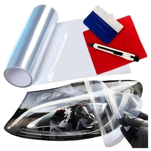 Retoo Lackschutzfolie 30x200 cm für Auto Scheinwerfer Motorrad Bike Lampen Folie PPF Autofolie Selbstklebende Lackfolie Schutzfolie transparent Glänzend, Selbstklebend
