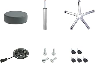 Lilfurni Swivel Rolling Stool Round Chair,Thick Sturdy Padding,Adjustable Stool with Wheels for Doctor,Medical,Massage Salon,Office,Shop(no Back, Gray)