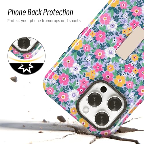 Compatible with iPhone 13 PRO MAX Case with Stand Floral Print-Style-10 - image 4