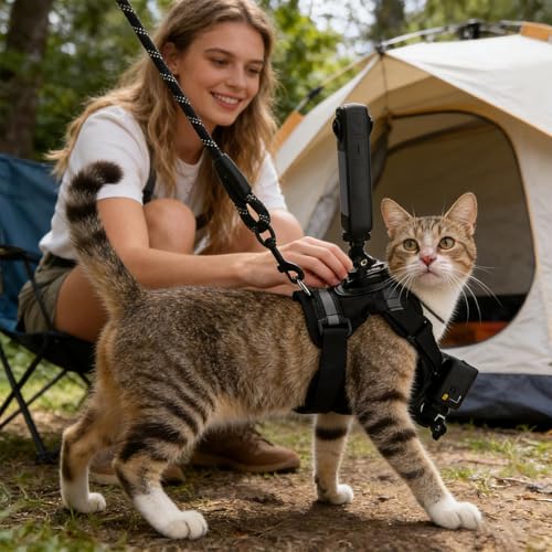 Arnés para gatos pequeño transpirable con chaleco acolchado antifugas 7