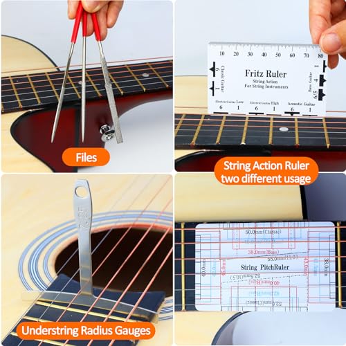 28pcs guitar tool kit guitar accessories gifts for men guitar maintenance kit with carry bag guitar repair kit for acoustic electric guitar ukulele bass banjo timdam guitar setup kit guitar gifts