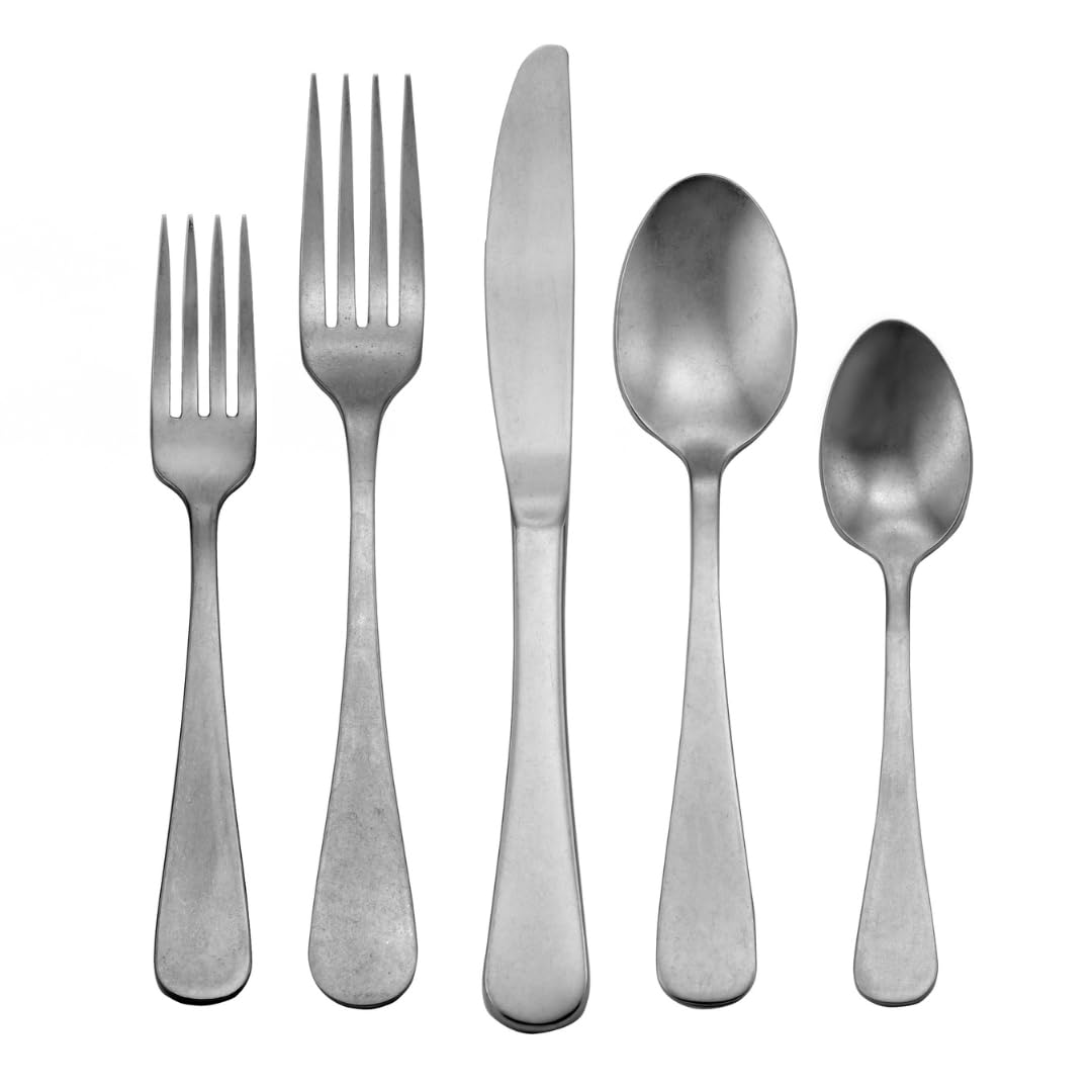 Liberty Tabletop Industrial Annapolis Tumbled Flatware Set, 20 Piece, Service for 4 Liberty Tabletop Industrial Annapolis Tumbled Flatware Set, 20 Piece, Service for 4