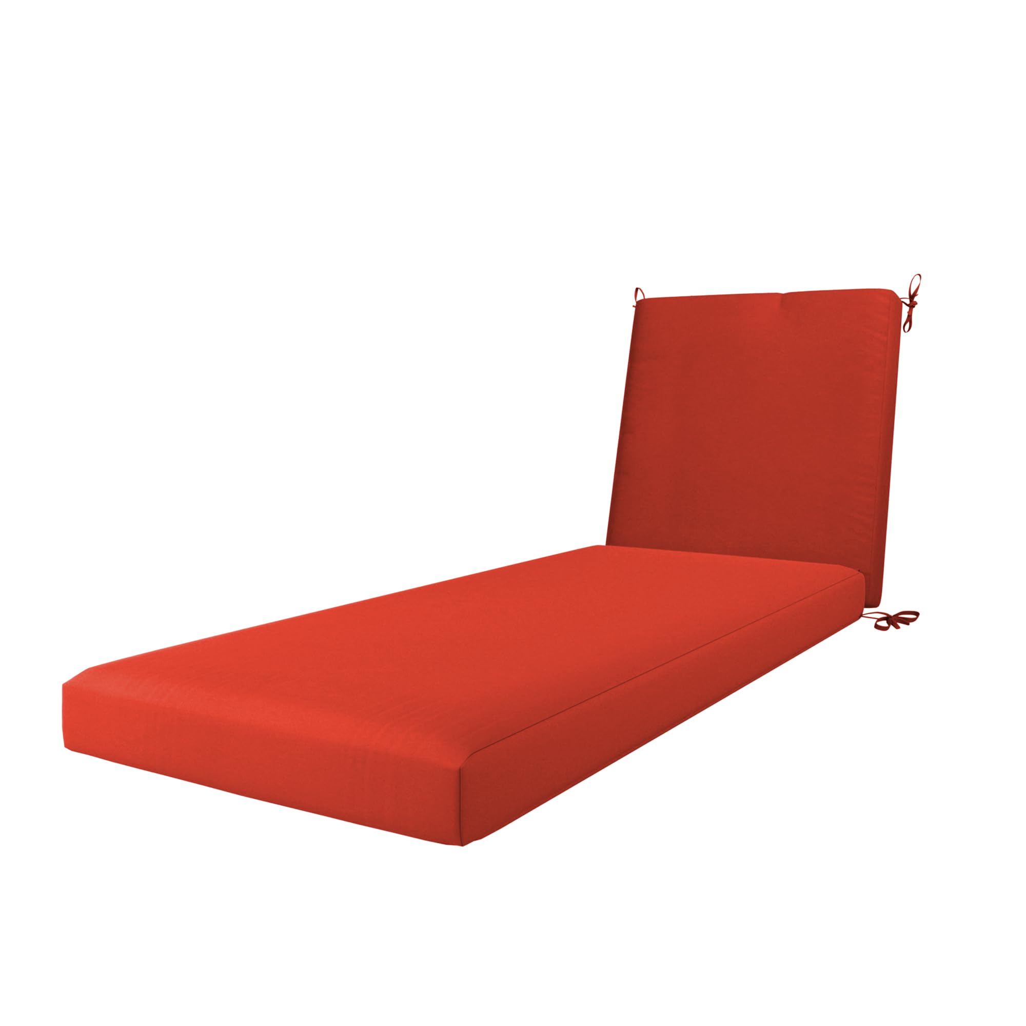 Photo 1 of California Umbrella Outdoor Chaise Lounge Cushion, 24 x 78 Inch, Premium Outdoor Densified Fiber, Fade Resistant, Sunbrella Fabric, Patio Lounger Cushion with Fabric Ties, Melon