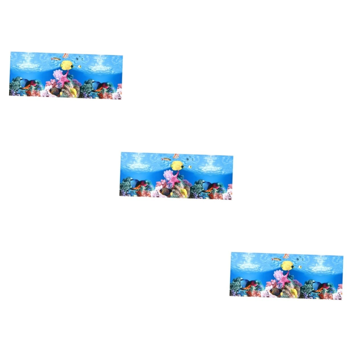 VANZACK 3piezas Póster Decorativo Acuario Adhesivo De Pared Doble Cara para Peceras Fondo Subacuático y Duradero