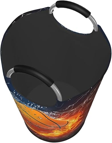 Miniatura 4 de YISUMEI Cesta de lavandería con asas, plegable, duradera, para almacenamiento de ropa sucia, organizador de lavandería, acuarela, grafiti, fútbol