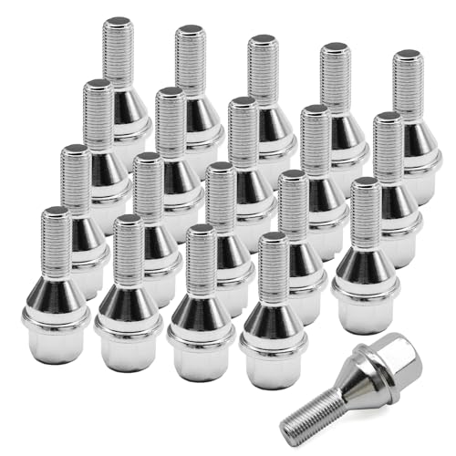 Image of 611-005 20pcs M12x1.25 Chrome Wheel Lug Nut Bolts 19mm Hex 28mm Shank for Jeep Cherokee 2014-2023, for Jeep Compass 2018-2024, for Chrysler 200, for Dodge Dart, Replace# 6511051AA 6509933AA