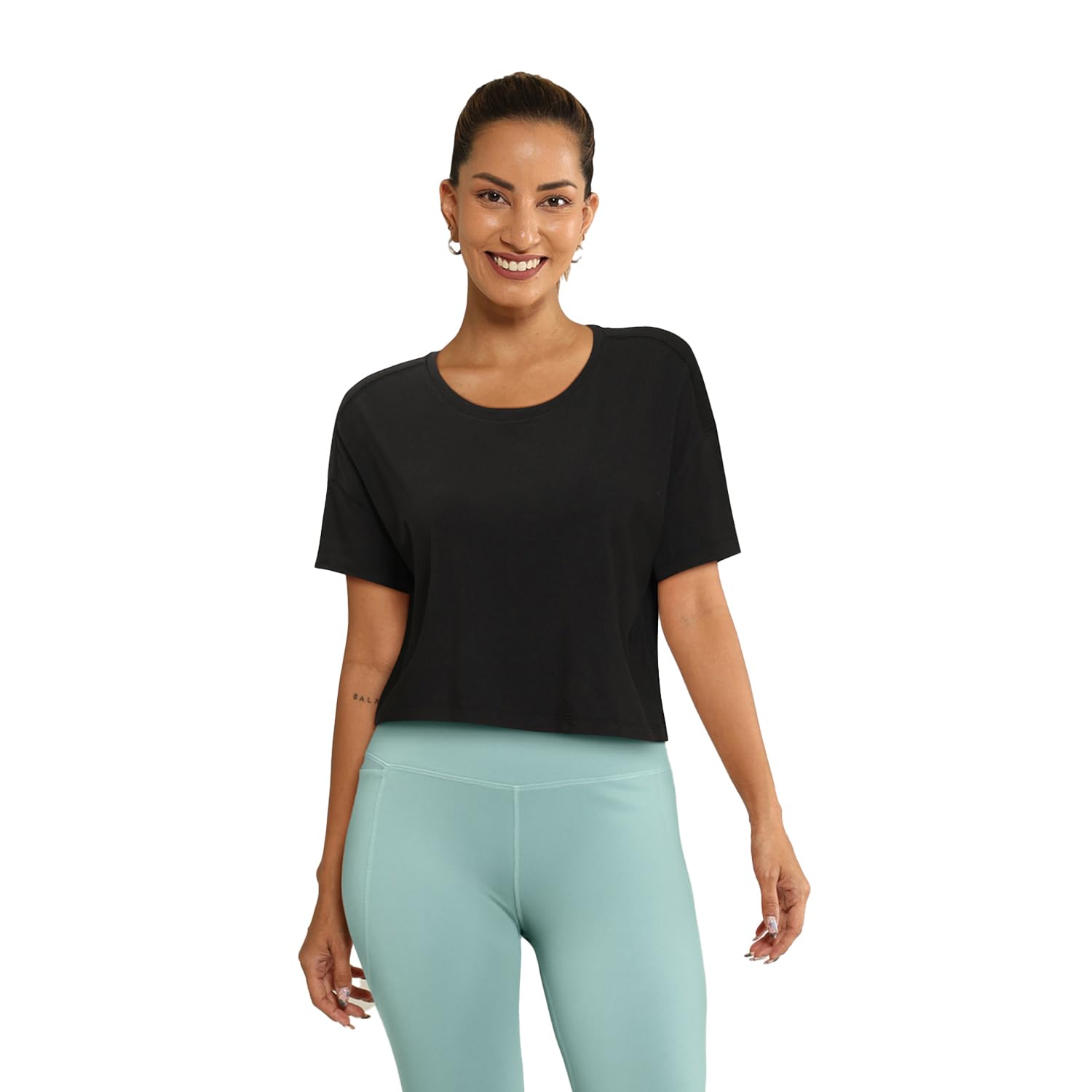 blissclub Women's Cotton Solid Regular Fit Tshirt-picture-35