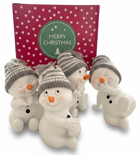 khevga Weihnachtsdeko Deko-Figuren Schneemann grau im 4er Maße sitzend khevga Weihnachtsdeko Deko-Figuren Schneemann grau im 4er Maße sitzend