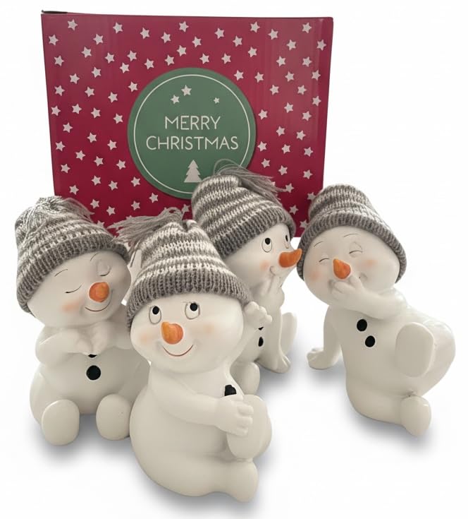 khevga Weihnachtsdeko Deko-Figuren Schneemann grau im 4er Maße...