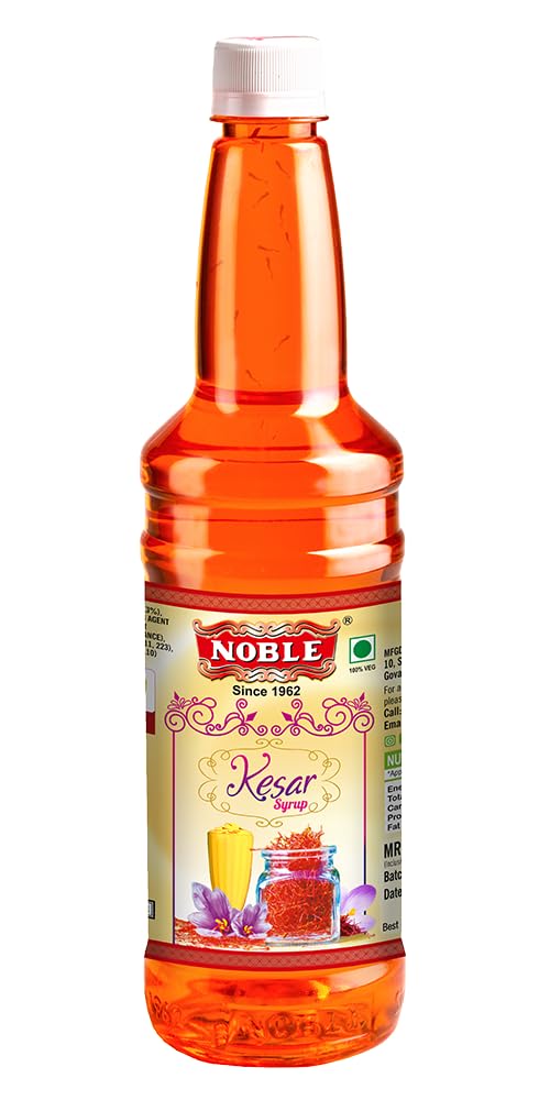 Noble Kesar Natural Saffron Extract Flavored Syrup For Cocktails, Mocktails, Milkshakes, Juices, Beverages And More, Non Alcoholic Mix - 750 ml, (Pack of 1) (B0B7BLV3BK) Amazon Price History, Amazon Price Tracker