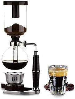 HYCy Pot de Machine à café Siphon, Filtre à Siphon Bricolage Maison, cafetière en Verre sous Vide 5 Tasses, brasseur pour Grains de café Meilleur, 500 ML, Noir RMCX