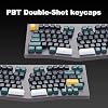 Hexgears F2 - Aluminum Custom Mechanical Keyboard, Split Alice 83 Key Layout Ergonomic Keyboard, Hot Swappable Slient Linear Switch, BT5.0/2.4GHz/USB-C, RGB Backlit with Wrist Rest for Win/Mac