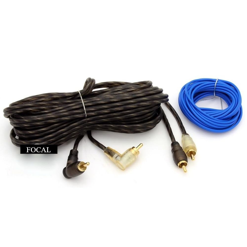 KIT CAVI SET PER FOCAL PK8 8 awg 8,3 mm² alimentazione per amplificatori altoparlanti auto fusibile 60 ampere, 1 kit