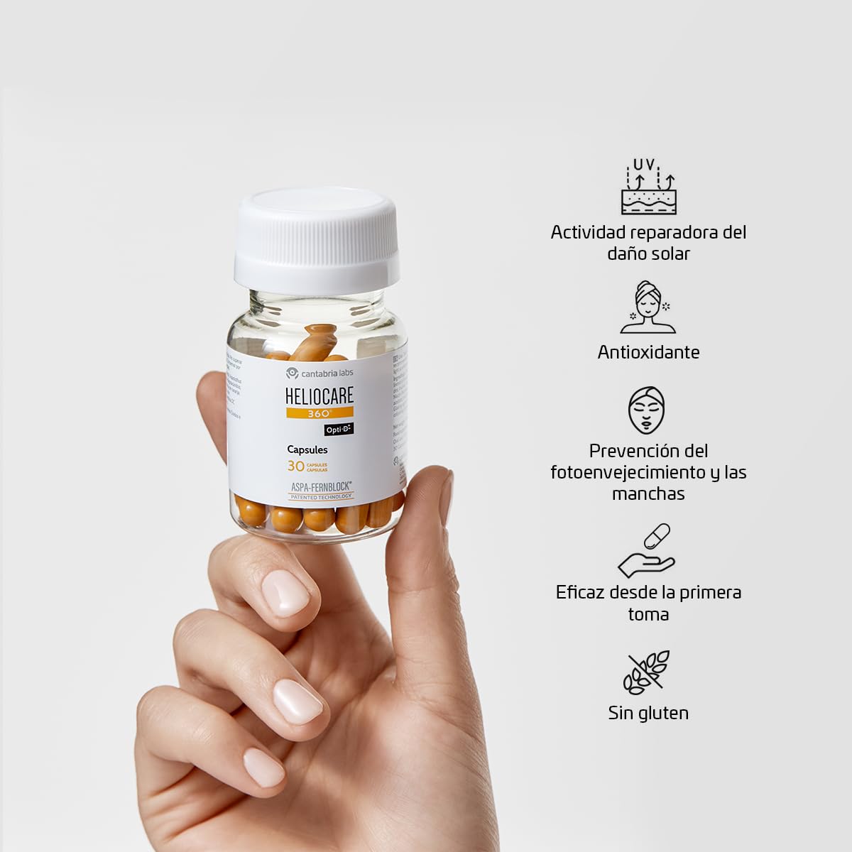 Cantabria Labs - Heliocare 360° Cápsulas - Protección Solar Oral - Prevención Fotoenvejecimiento - 30 Cápsulas - Todos los Tipos de Piel