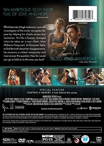 Reminiscence DVD importación USA versión original película de ciencia ficción 4