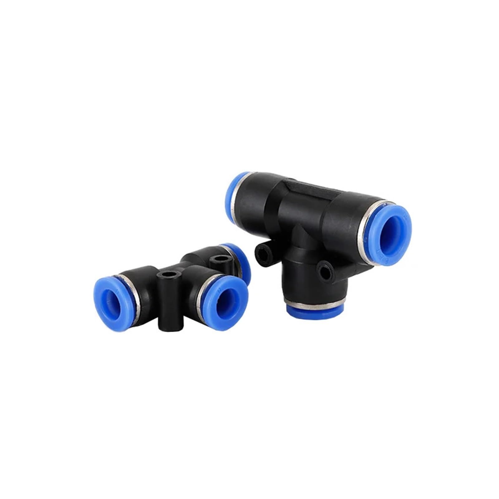Conector neumático 100 Uds conectores de aire PE 4 6 8 10 12MM conector neumático conexión rápida bloqueo deslizante Tee 3 vías tubo de plástico conector de tubo de manguera de agua(PE-10)