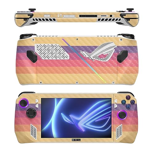 Image of MightySkins Carbon Fiber Skin Compatible with Asus ROG Ally - Mellow Stripes | Protective, Durable Textured Carbon Fiber Finish | Easy to Apply