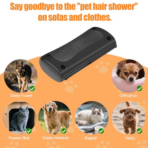 Fellwunder Bürste Hund, Groomify Pet Care Bürste, Hundebürste für Kurzhaar Unterfellbürste Hunde, Fellpflege Bürste mit Haarentfernung Funktion, Wunderbürste für Hunde aller Größen, Leicht zu Reinigen
