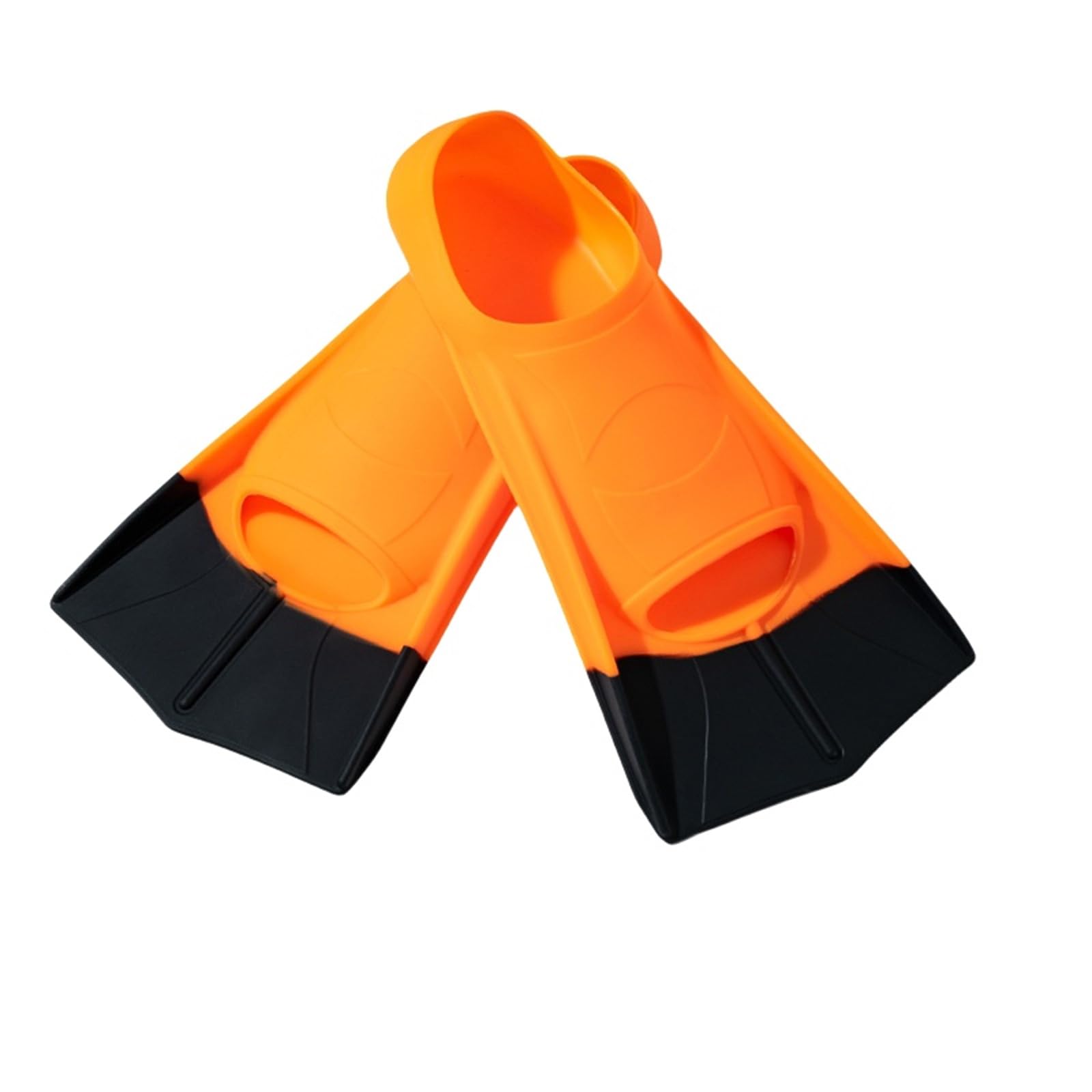 Swimming Fins, Training Fitness Diving Fins, Adjustable Lightweight Silicone Fins|All Seasons Adults & Kids Men Women|Suitable for Men and Women|Sizes 30-47 EU (Orange,XS(33-35 EU)) — image 1