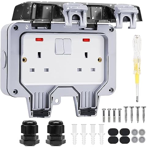 Powerole Waterproof Double Outdoor Socket Cover