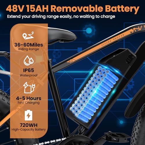Adult Fat Tire Electric Bike 1500W Peak Motor – 48V 15Ah