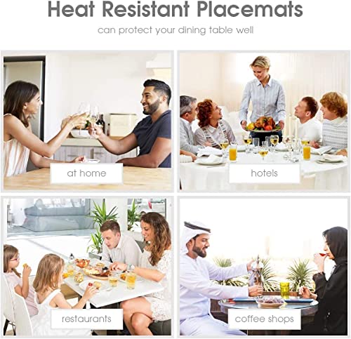 Reversible Placemats Indoor Set Of 6 Wipeable Buffalo Check Faux Leather Place Mats Waterproof Eco-Friendly Table Mats Patio Placemats Heat Resistant Anti Oil Washable Decorate For Dining Table #TOP5