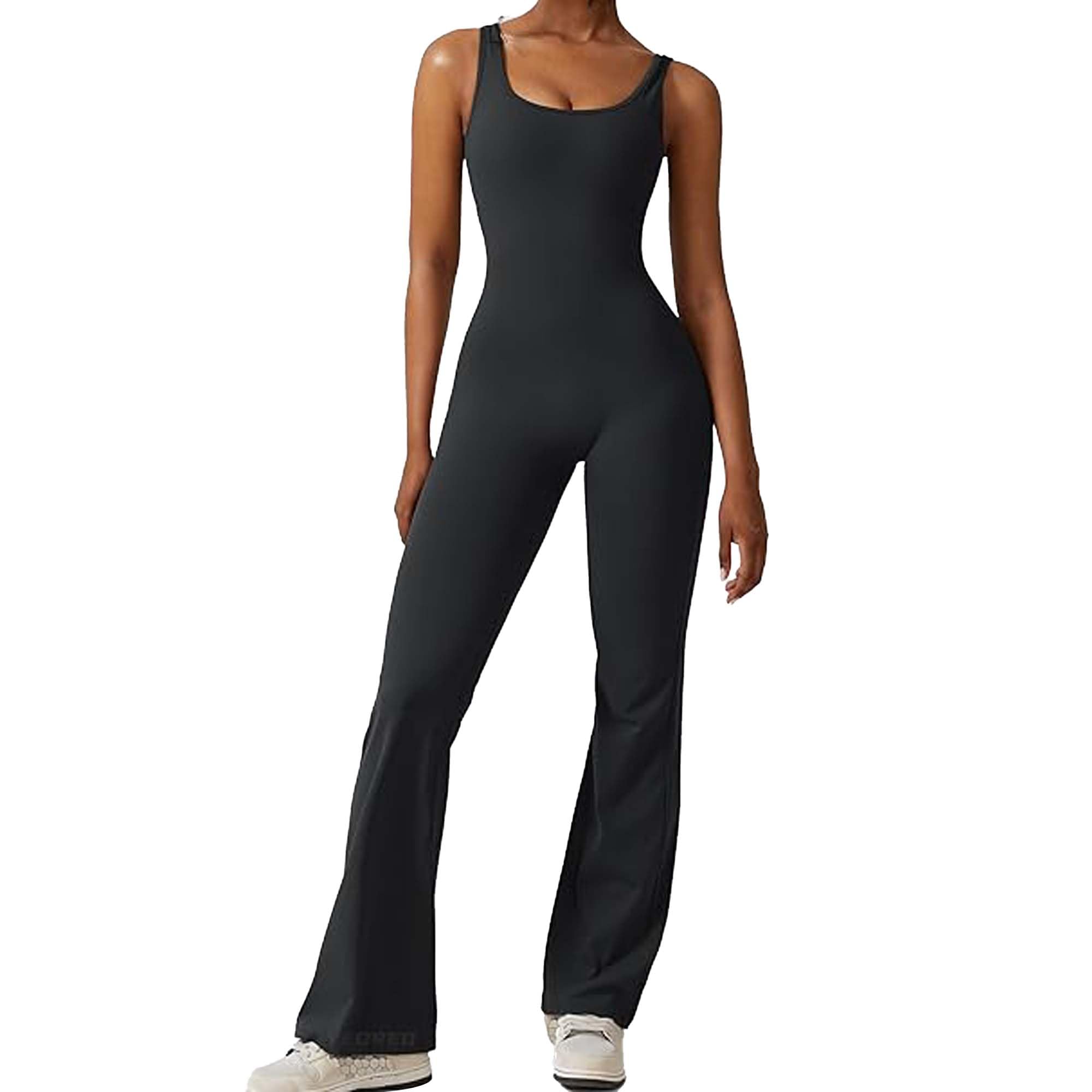 Gkaopi Mono para Mujer Largos Sin Mangas Un Pieza Ropa Sexy Sin Espalda Cuello Cuadrado Mono Casual Elegante Jumpsuit Fiesta