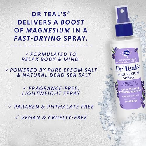 Dr Teal's Magnesium Lavender Spray with Natural Dead Sea Salt, 8 fl oz (Pack of 2) - image 4