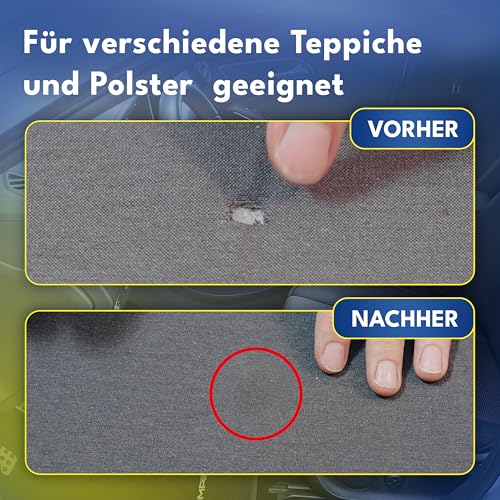 ATG® Brandloch Reparaturset Auto Stoff - Professionelle Reparatur für alle Polster & Teppiche - 13 TLG. Autositz Reparaturset - Schnell & einfach Autositz Flicken - Stoff Reparatur Set
