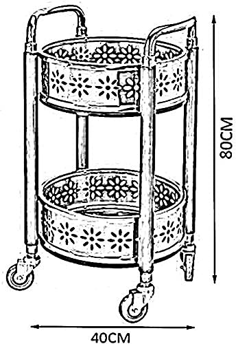 Carrello Portaoggetti Multifunzionale,Vassoi per Bevande, Carrelli Portavivande, in Acciaio Inox, in Legno, a 2 Livelli, Portaoggetti, Maniglie,Hiere Di Protezione, Ruote Universali, Carrelli P
