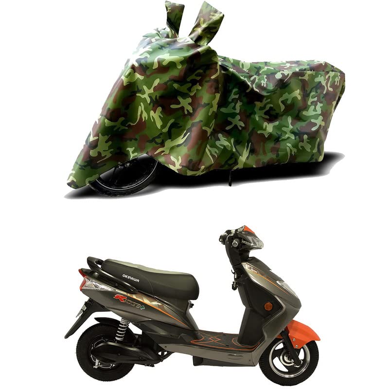 Image of 100% Water Resistant Bike Scooty Two Wheeler Body Cover Compatible for Okinawa Ridge Plus /UV-Rays /Heat Protection /Birds Dropping /Scratchproof /Dust Proof /Waterproof /All Varient[Green MJ]
