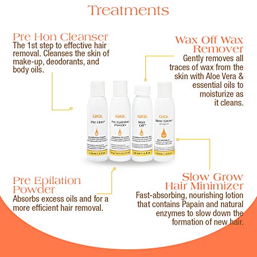 Image of GiGi Waxing Starter Kit - At-Home Hair Removal Kit for Face & Body, Soft Wax Warmer, Pre & Post Waxing Care
