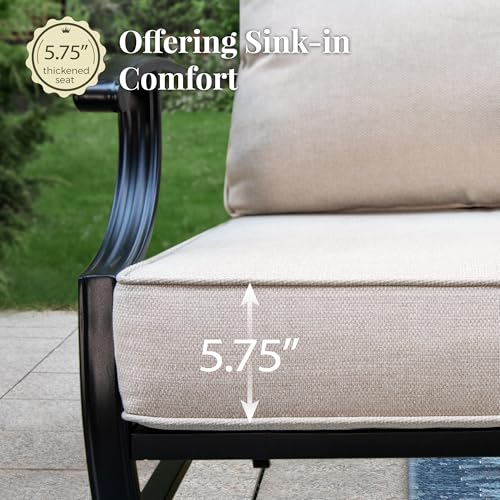 MIXPATIO Patio Furniture Set 7 pcs, Outdoor Patio Furniture, 3-Seat Sofa, 2 Single Chairs, 2 Swivel Chairs, 2 Ottomans a - Additional View