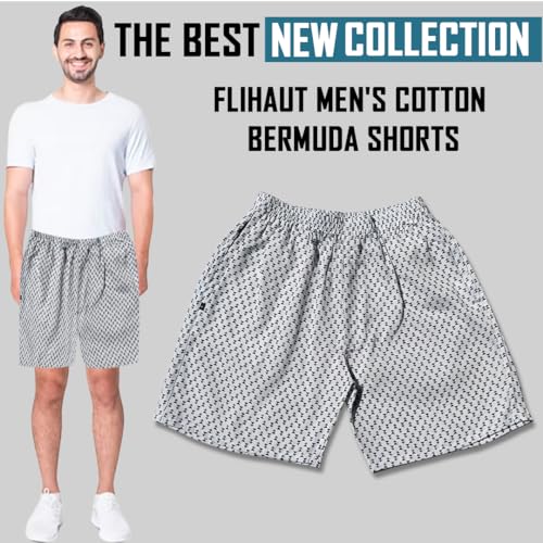Image of Men's Cotton Shorts Waistband, Zip Fly, 1 Zip Pocket, Back Pockets (Pack of 2)