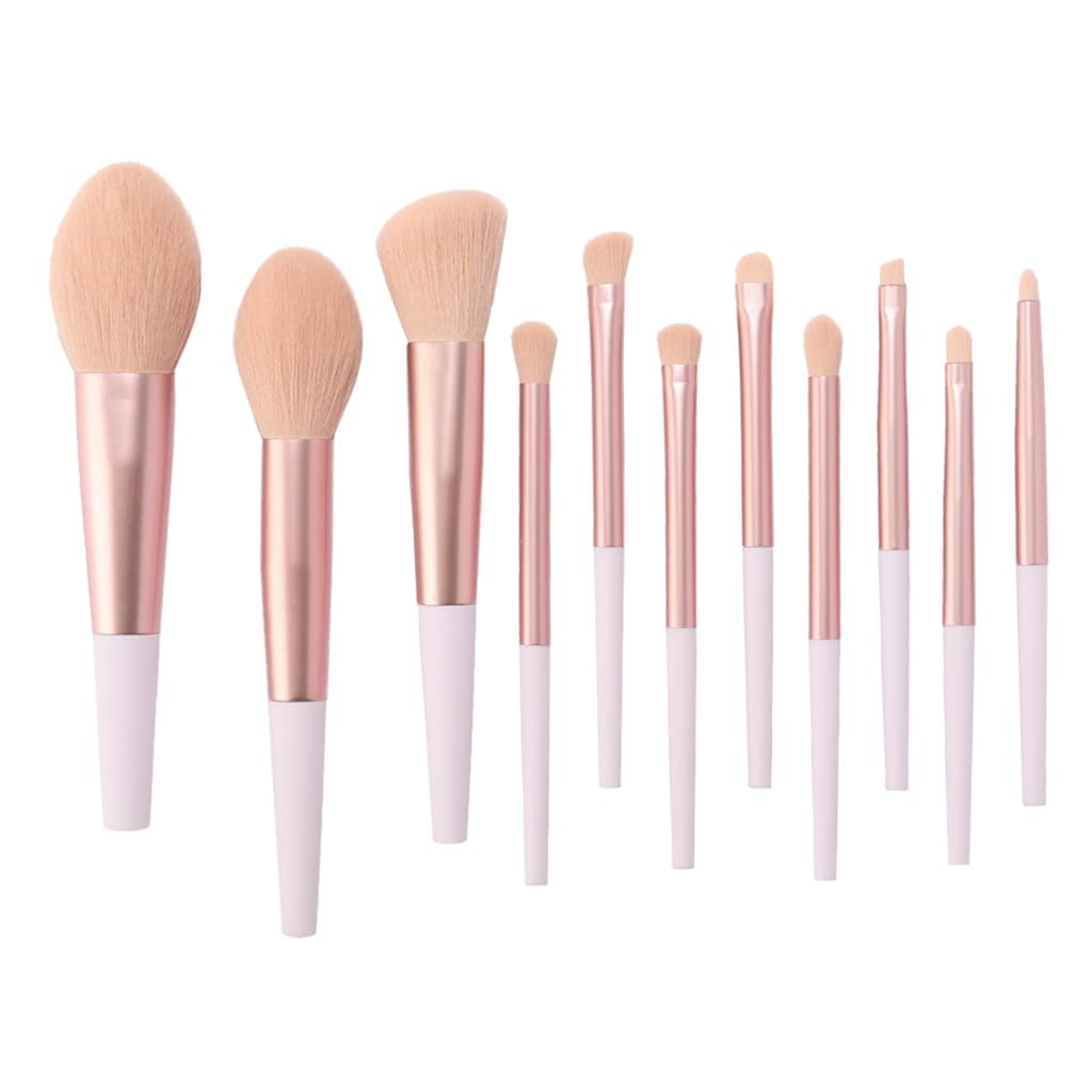 11-teiliges Make-up-Pinsel-Set, Werkzeuge, Kosmetikpinsel-Set für Puder, Kontur, Rouge, Lippen, Lidschatten, Concealer, Foundation(Roze-11pcs)