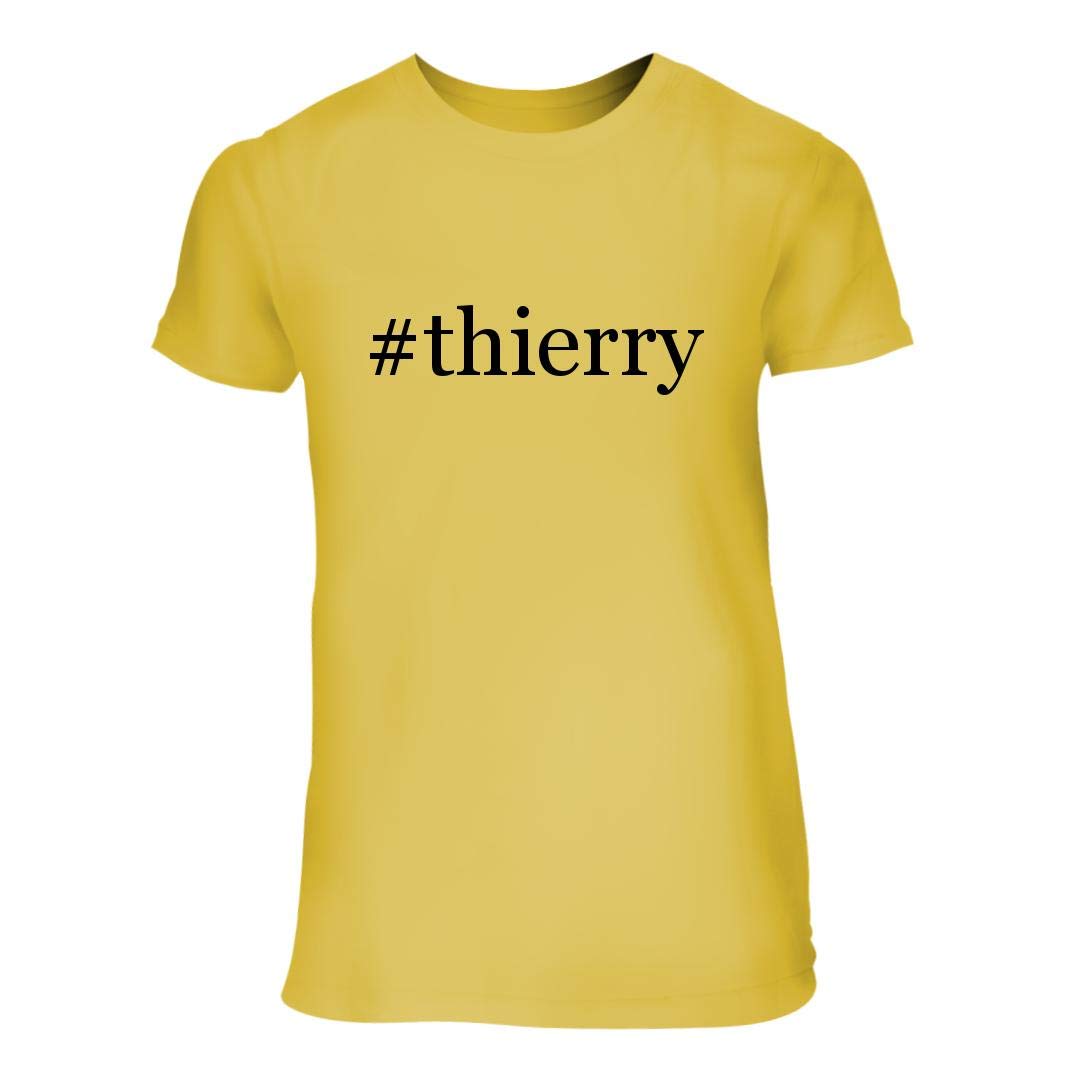 #Thierry - A Nice Hashtag Junior Cut Women's Short Sleeve T-Shirt, Yellow, Large