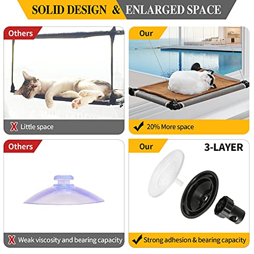 Cat Bed, Hammock Window Seat And Window Perch With Screw Suction Cups And Free Free Blanket For Large Cat (Sling) #TOP2
