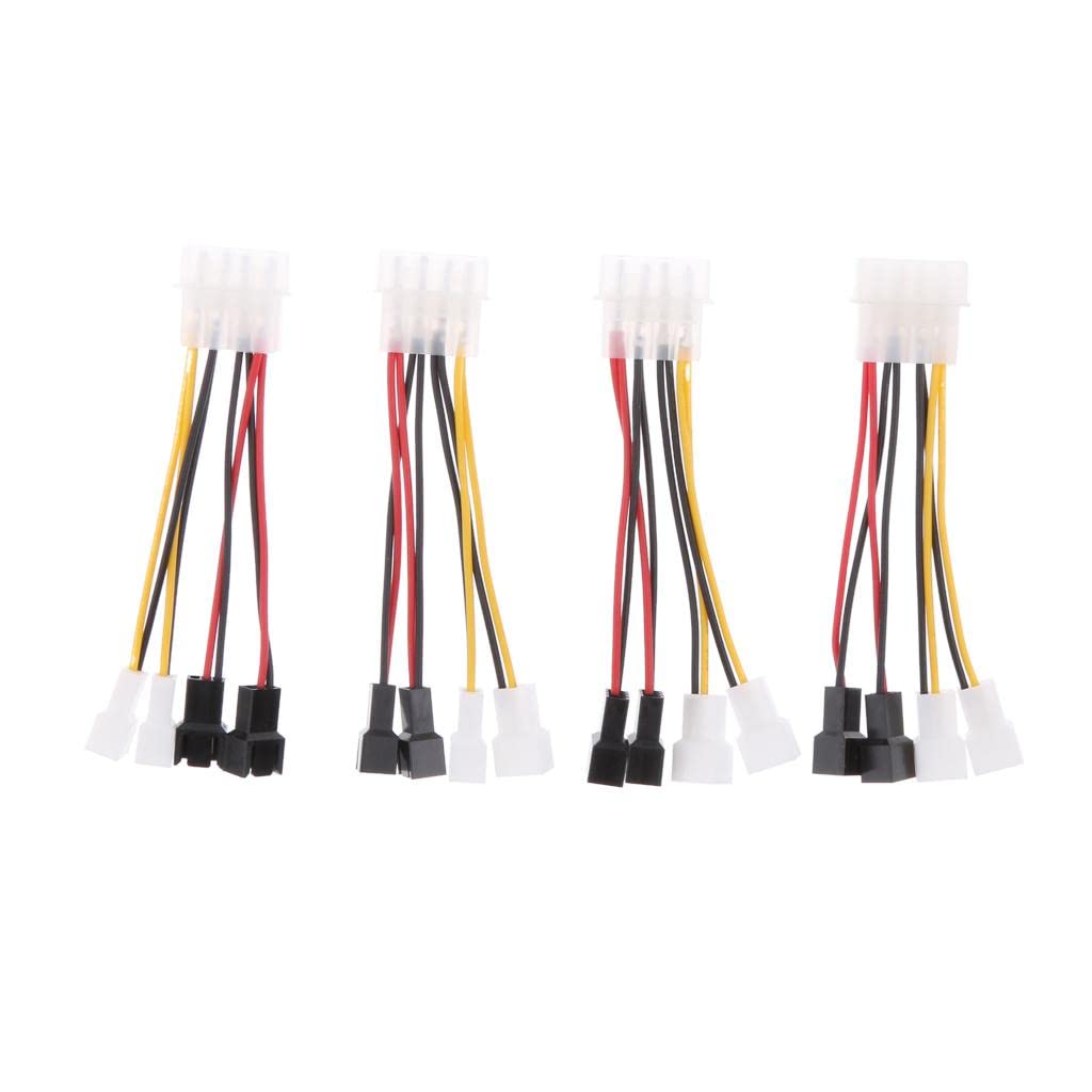 ATORSE® 4X 4Pin Power Y-Splitter Fan Cable 1 to 4X3Pin Adjust Speed 12V 5V for Pc-image-46
