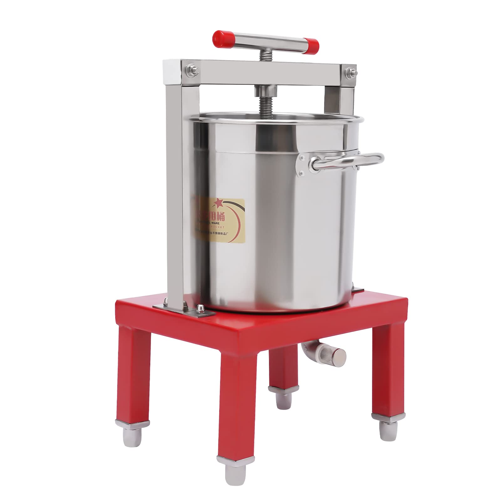 3.5Gal Fruit Wine Press Stainless Steel Wine Press Machine Manual Oil Press Machine DIY Large Fruit Honey Presser for Cider Tincture Cheese Apple Herb Vegetables