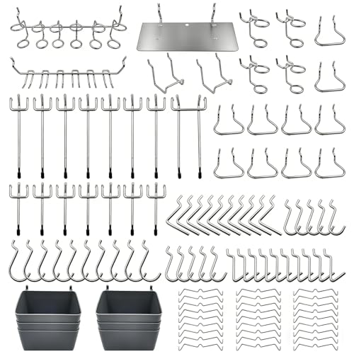 FRIMOONY Pegboard Hooks Assortment with Pegboard Bins,...