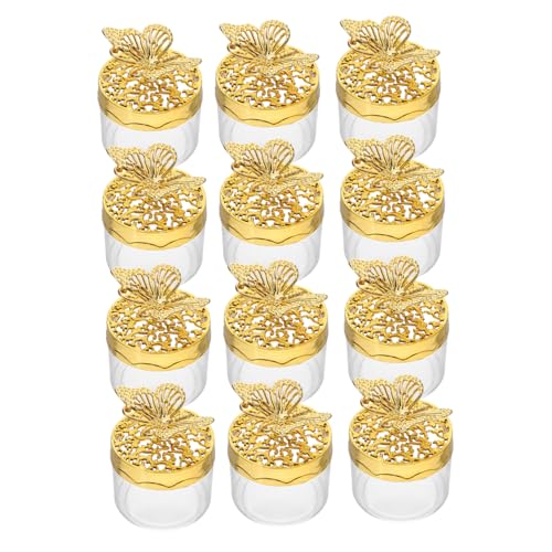 BESTYASH 12 Pièces Boîtes à Dragées Mariage avec Couvercles Boîtes Rondes Transparentes Style Européen Contenants Plastique pour et Bonbons Invités pour et...