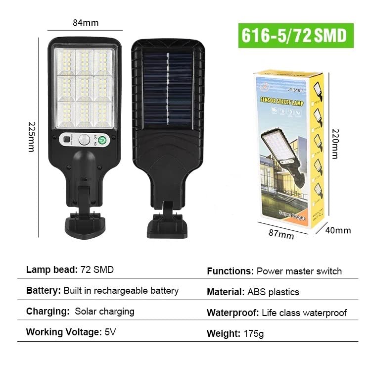 kh Solar Street Lights Outdoor Solar Lamp Motion Sensor With 3 Light Mode Waterproof Motion Sensor Security Lighting Solar Lights (Street 5 Watt)(Plastic)